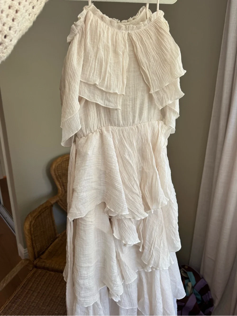 Cream Layered Ruffle Maxi Dress - Picture 5 of 7
